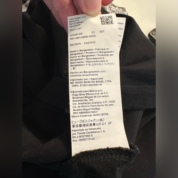 HUGO BOSS Multi Colored Logo Tee T-Shirt Short Sleeve Black Crewneck Blue Orange - Picture 7 of 11